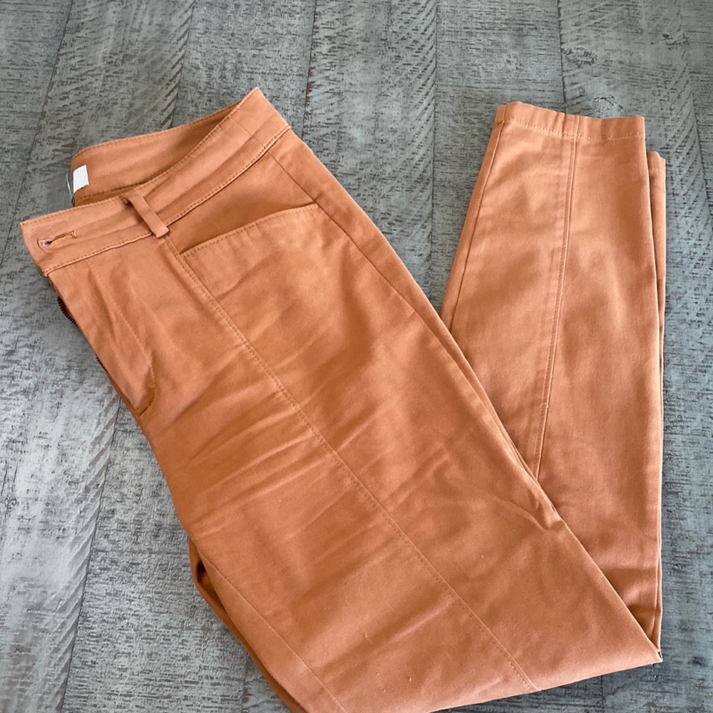 High-Rise Straight-Leg Women's Pants in Rust